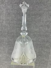 Vintage Etched Three Rose Crystal Bell 8 inches 1980's picture