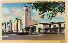 Vintage Los Angeles California CA New Union Station Linen Postcard picture