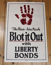 1917 The Hun His Mark Blot it Out with Liberty Bonds vintage American WW1 poster picture