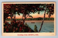 Geneva IN-Indiana, General Greetings, Lake View, Antique c1943 Vintage Postcard picture