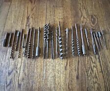 VTG Antique Hand Auger Drill Twist Bits Lot of 26 Metal Blacksmith Tools picture