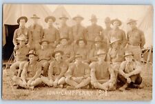Iowa IA Postcard RPPC Photo Camp Perry Military Soldiers Tent 1913 Antique picture