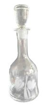 Vintage Etched Crystal Wine Decanter Carafe w/ Stopper Made in Romania picture