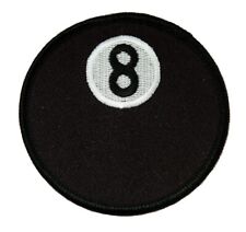 8-BALL PATCH embroidered iron-on POOL HALL BILLIARDS EIGHT MORALE BIKER EMBLEM picture