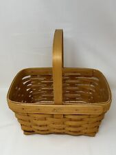 Longaberger 1998 Basket Stationary Handle Handwoven Market Basket W/Protector picture