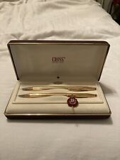Cross Century 18k Gold Filled Ballpoint Pen & Pencil Set New In Box Made In Usa. picture