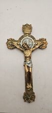 Crucifijo de Jesus Con Medalla De  San Benito 11.5
