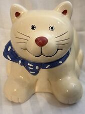 Coco Dowley Ceramic Cookie Jar Or Planter Smiling Kitty Cat Vintage Cottagecore  picture