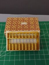 VTG  Mini Brass Abacus-White Marble Base in Box 3 1/2