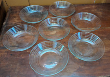 Libbey Duratuff Hoops Plates 8“ Clear Glass Soup Bowls  Multiple Available EUC picture