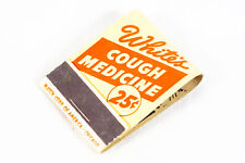 RARE Whites Cough Medicine Tops 1930s EXC UNUSED Matchbook Advertisement picture