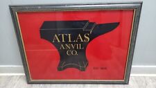 Vintage Atlas Anvil Co Glass Advertisement Sing Framed  picture