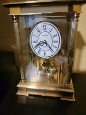 Vtg. Bulova #B8890 Heavy Solid Brass Pendulum Quartz Mantle Clock Germany Works  picture