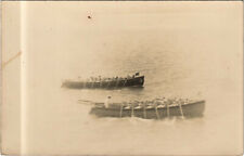 PC CHINA, WEIHAIWEI, HMS KENT PULLING REG., Vintage REAL PHOTO Postcard (b29849) picture