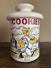 Vintage 1965 McCoy Pottery Popeye The Sailor Man Cookie Jar W/Olive Oyl & Wimpie picture