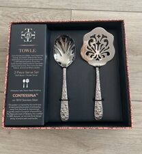 Contessina by Towle Stainless Flatware 2 piece Serving Set. Brand New picture
