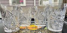Mid Century Brilliant Cut Atomic Star Whiskey Glass 4 Designs Barware Set-4 picture