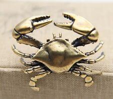 Tabletop Figurine Brass Crab Animal Statue Small Sculpture Home Decor Gifts picture