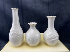 Lenox Carved Posy Vases Embossed Flowers Set of 3 Great Giftables New In Box picture