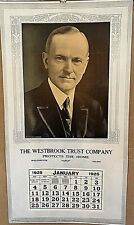 CALVIN COOLIDGE INSANELY RARE ORIG. 1925 OVER-SIZED SALEMAN'S SAMPLE CALENDER picture