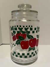 Corelle Farm Fresh Apple Large Glass Cookie Jar Canister, Very Rare picture