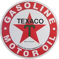 Texaco Gasoline Motor Oil Novelty Metal 12 in Circular Sign NEW picture