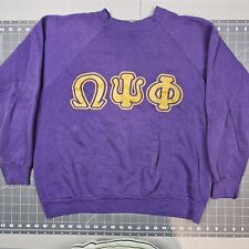 Vintage Omega Psi Phi Sweatshirt XL Purple Raglan 90s Fraternity Howard College picture