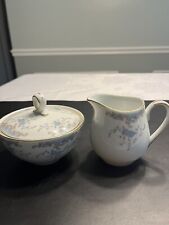 Imperial China by W Dalton, Seville #5303 Sugar Bowl w Lid & Creamer Blue Floral picture