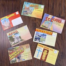 Vintage Mixed Lot of 7 Postcard Expanding Books Smoky Mountains, Reno, Vicksburg picture
