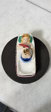 Vintage  Naughty Nodder Pinup Fan Girl Porcelain Ashtray Floral Bed Swaying Legs picture