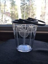 Hawkes ABP art deco swag ETCHED GLASS ICE BUCKET 6” engraved cut gravic lattice picture