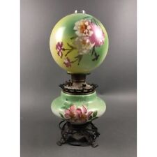 Antique Victorian Hand Painted Chrysanthemum Gone With The Wind Lamp GWTW picture