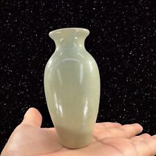 Vintage 1950s Green Celadon Vase Hand Made Pottery Miniature Bud Vase Stoneware picture