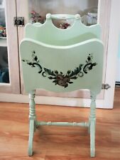 Vintage french shabby Magazine Rack Shabby Chic Hand Painted Floral Antique picture