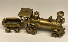 Rare Vintage Valleau Studio Solid Brass Locomotive Train Engine + #187 Coal Car picture