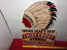 9 x 12 in INDIAN`S HEAD BEST SEEDS ADVERTISING SIGN HEAVY DIE CUT METAL  # 952 A picture