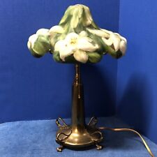 Pairpoint PUFFY Easter LILY Art Nouveau ANTIQUE Lamp COLORFUL As Is Scarce SHADE picture