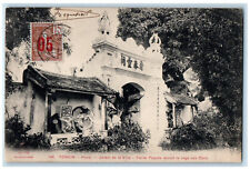c1940's City Garden Small Pagoda In Front Of Bear Cage Tonkin Vietnam Postcard picture