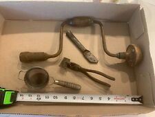 Vintage Hand Drill, Flat Head Pliers, Adams Specialty Co Knife & Strainer picture