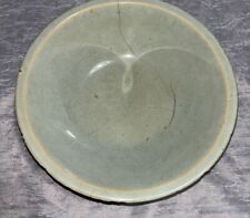 VTG Round Ceramic Serving Bowl Green/Turquoise & Blue Speckled Bowl.. Farm Decor picture