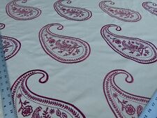 BY Yd Scalamandre Caitlin Embroidery Paisley Cotton Ruby Red Msrp 142USD/Y picture