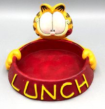 RARE Vintage Garfield The Cat LUNCH Ceramic Pet Food Dish Paws, Inc. picture