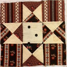 1860-1880 Antique Hand-Pieced Variable Star QUILT BLOCKS Qty 30 ~ Brown Black picture