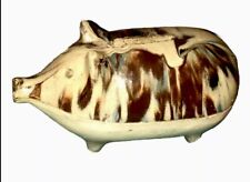 Vintage Art Pottery Drip Glaze Pig Figurine/Bank ￼ picture