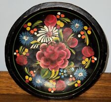Beautiful Hand Painted & Hand Carved Mexican Wood Batea Bowl. 10.5” Folk Art picture