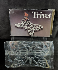 Vintage 70's Leonard Silver-plated Italy Butterfly Wall Hanging Trivet in Box picture