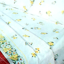 Pequot Sheets Luxury Muslin Full Double Fitted Yellow Flower Daisy picture