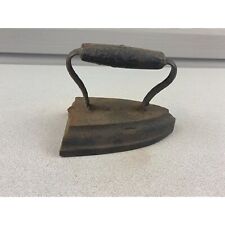Vintage  Sad Iron Metal With Metal Handle Unrestored As Found picture