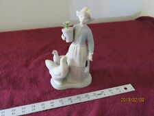 LLARDRO LADY FIGURINE WITH 2 CHICKENS MISSING BASKET picture
