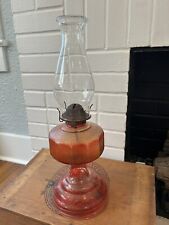 VINTAGE Early American Oil Lamp Homesteader Cranberry Glass picture